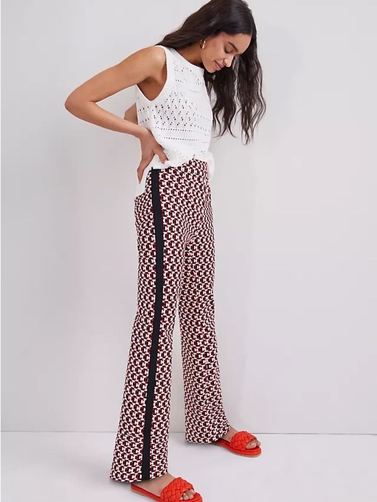 Anthropologie Pants - Anthropologie Geometric Wide-Leg Pants in Red and Black